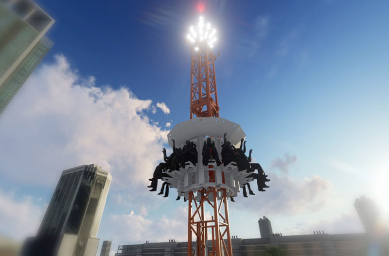 Rendering of Future Flight ride at Discovery Green