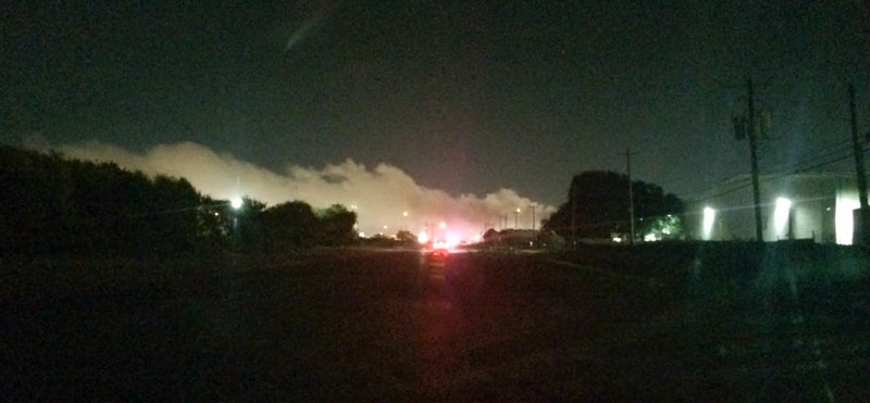 Smoke from Holmes Recycling Plant Fire