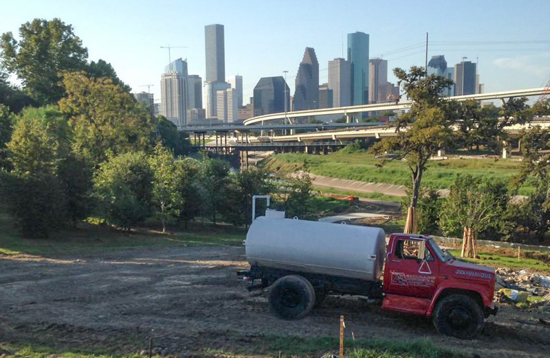 Trail construction along White Oak Bayou near Leonel Castillo Community Center, 2101 South St, Near Northside, Houston, 77009
