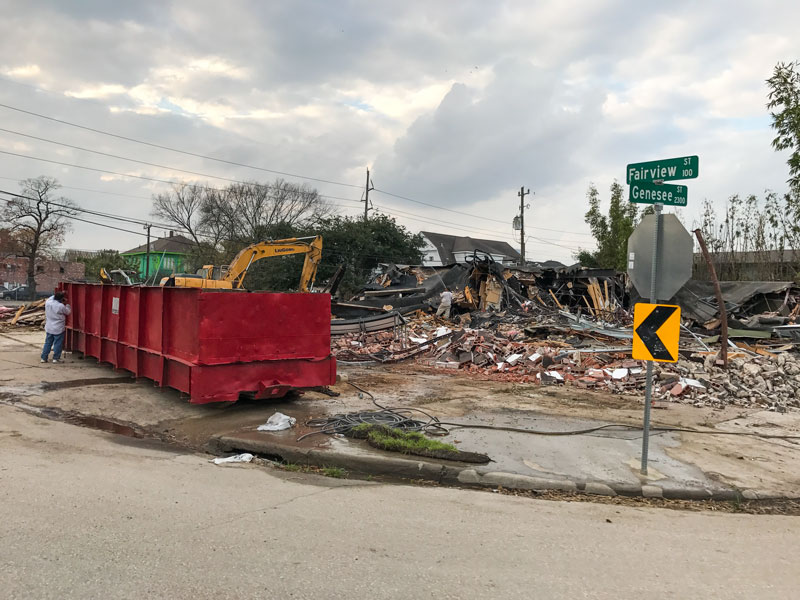 Demolition of Meteor, 2306 Genesee St, Montrose, Houston