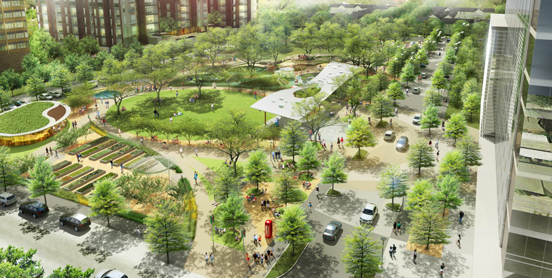 Rendering of Levy Park, 3801 Eastside St., Upper Kirby/Greenway Plaza, Houston, TX 77098