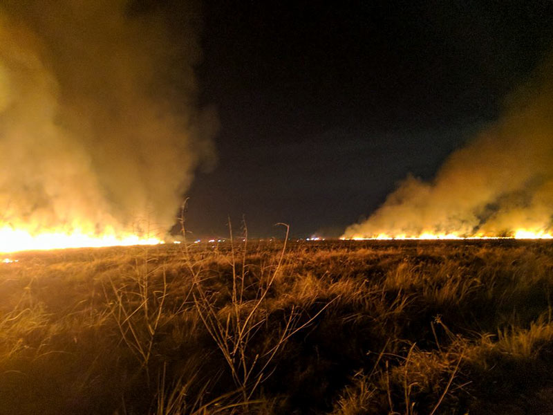 Grass fire near Guy, TX