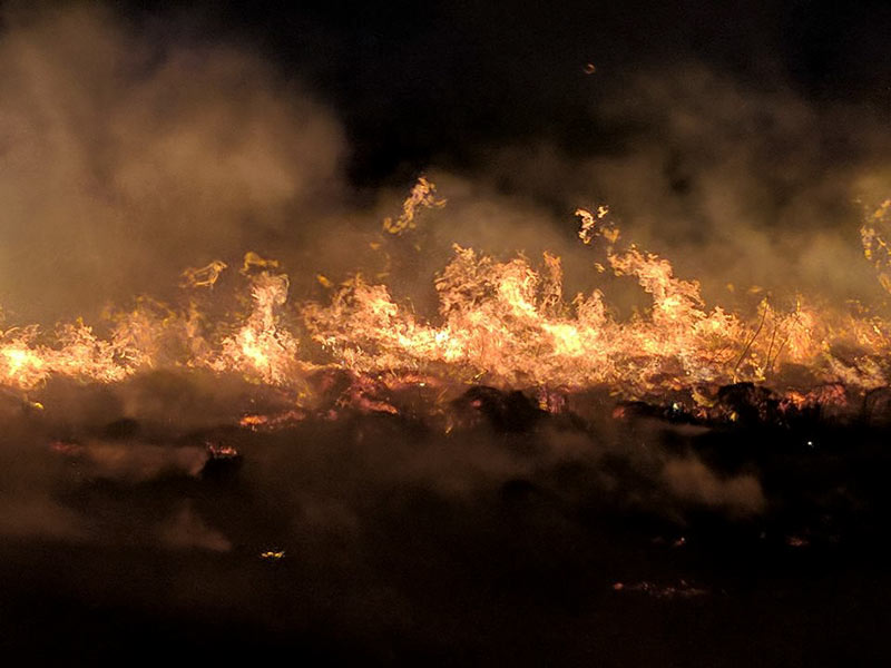 Grass fire near Guy, TX