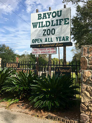 Bayou Wildlife Zoo, 5050 FM 517, Alvin, TX 77511