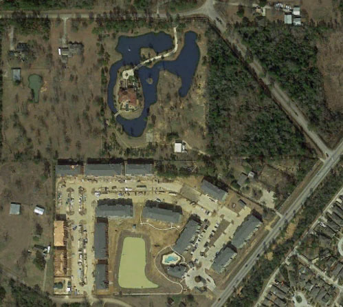 Aerial view of 9011 Breckenridge Dr., Magnolia, TX, 77354